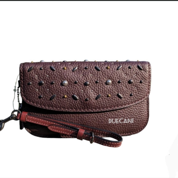 ♥️ Rare Oxblood Prairie Rivets 1941 Clutch with wristlet NWT! Style 21639 - Picture 2 of 7